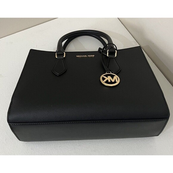 New Michael Kors Sheila Medium Saffiano Vegan Leather Satchel Black - Picture 7 of 7